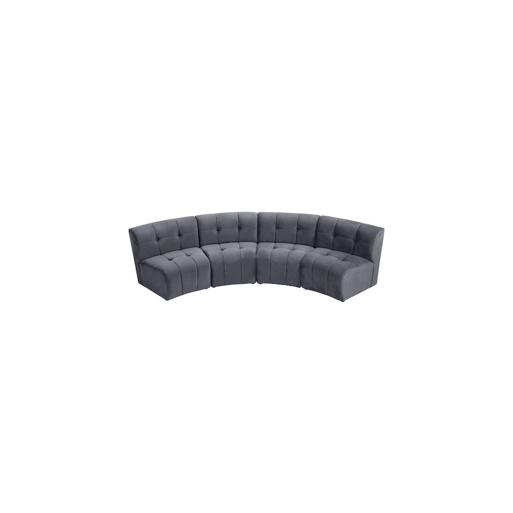 Limitless Grey Velvet 4pc. Modular Sectional