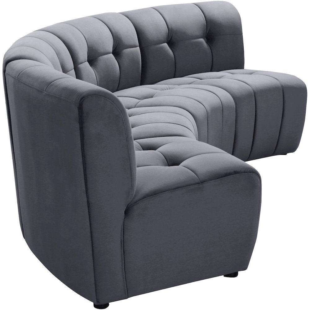 Limitless Grey Velvet 4pc. Modular Sectional