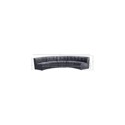 Limitless Grey Velvet 5pc. Modular Sectional