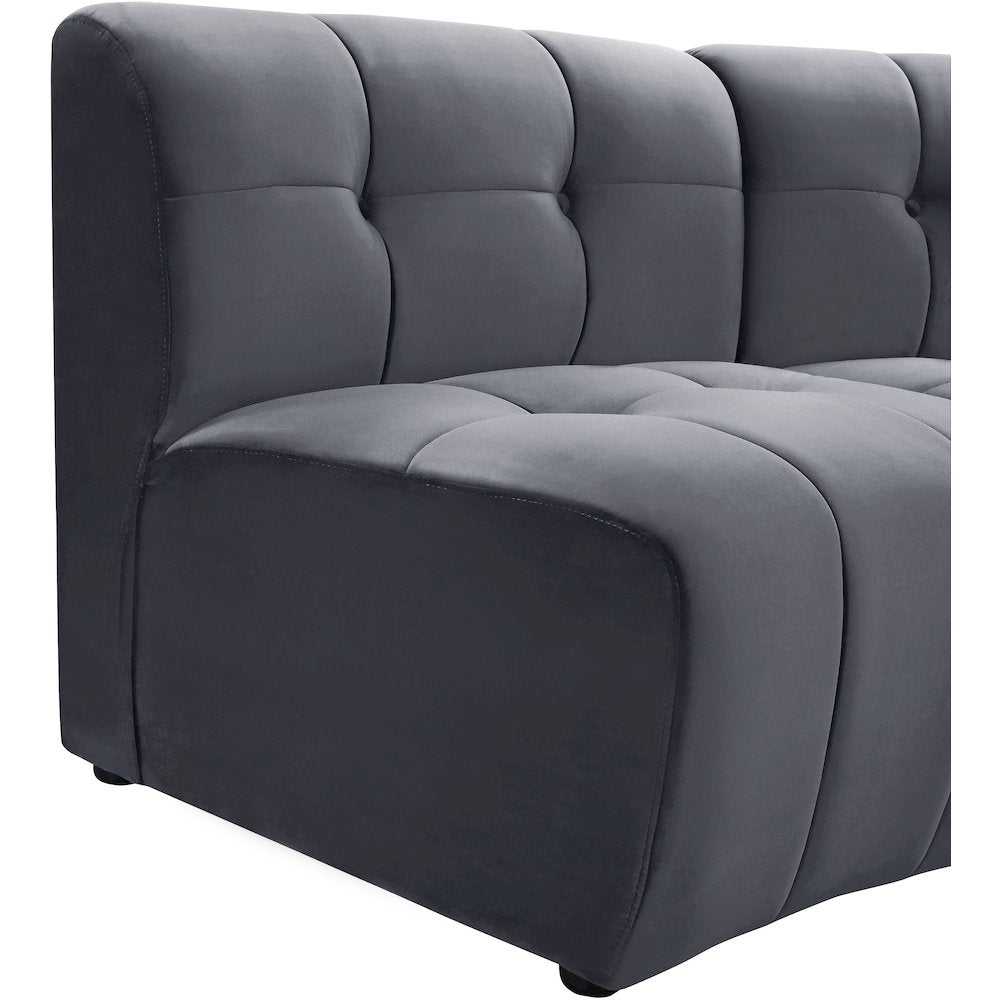 Limitless Grey Velvet 5pc. Modular Sectional