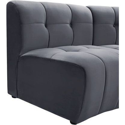 Limitless Grey Velvet 5pc. Modular Sectional