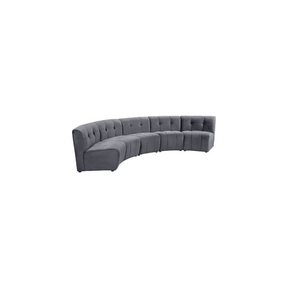 Limitless Grey Velvet 5pc. Modular Sectional