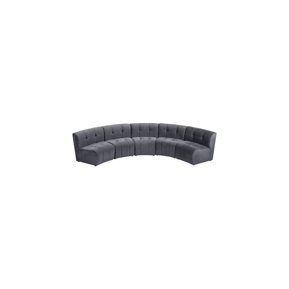 Limitless Grey Velvet 5pc. Modular Sectional