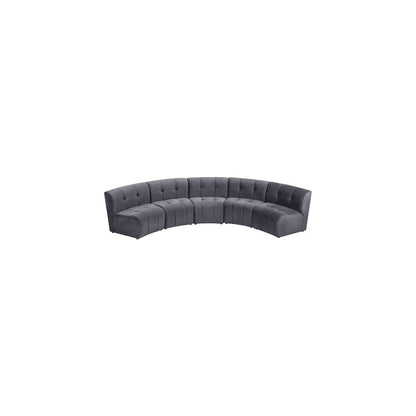 Limitless Grey Velvet 5pc. Modular Sectional