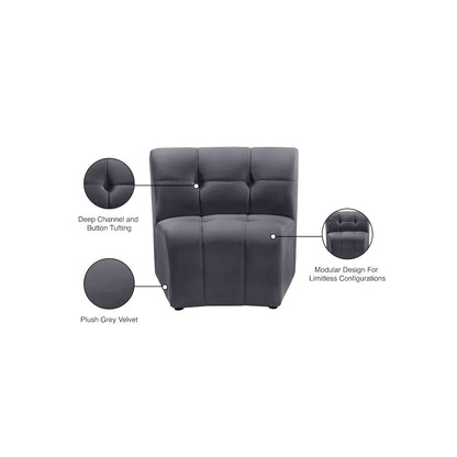 Limitless Grey Velvet Modular Chair