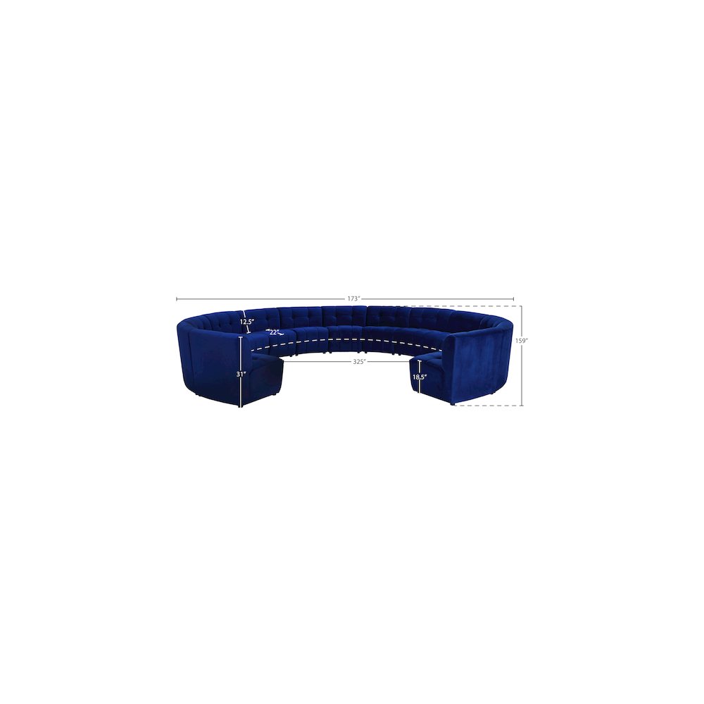 Limitless Navy Velvet 13pc. Modular Sectional