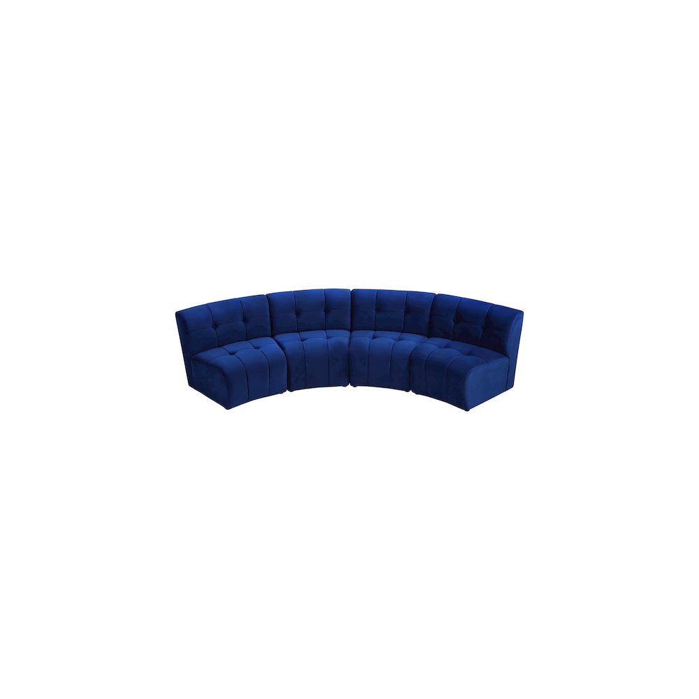 Limitless Navy Velvet 4pc. Modular Sectional
