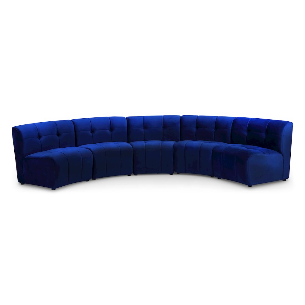 Limitless Navy Velvet 5pc. Modular Sectional