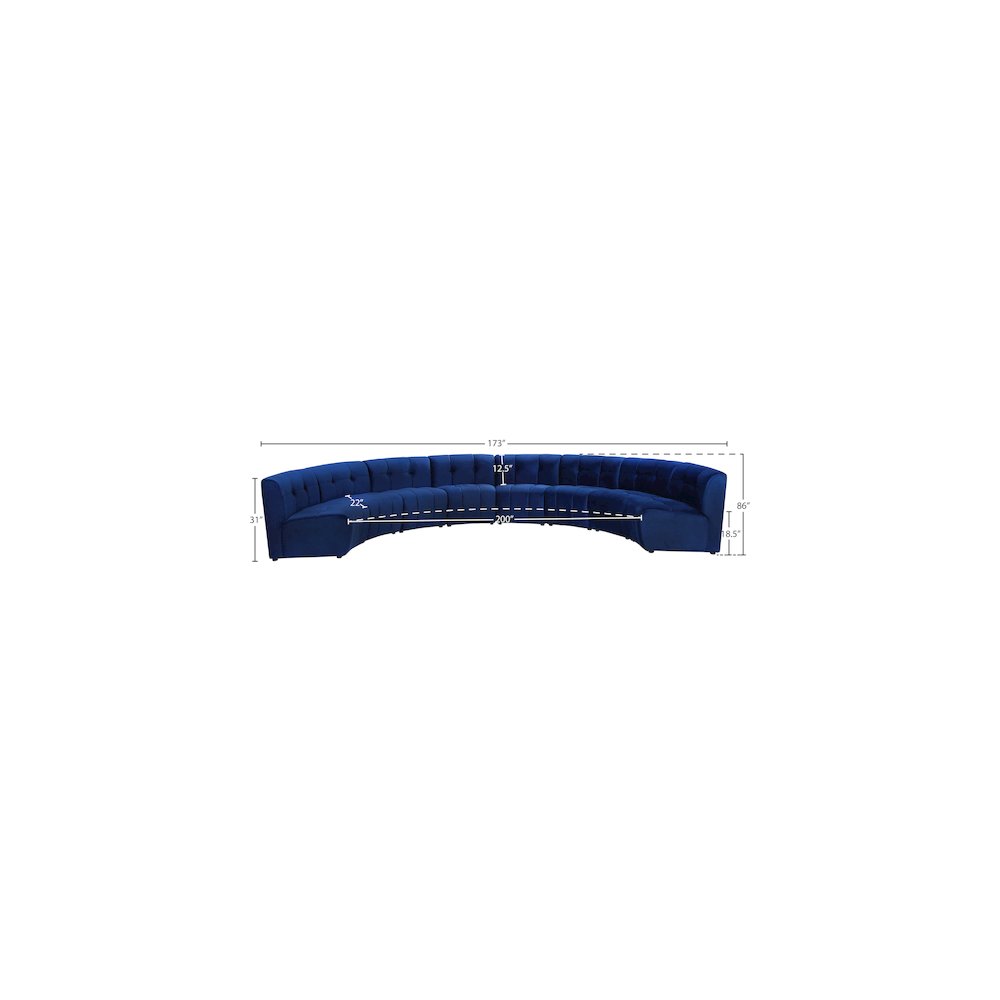 Limitless Navy Velvet 8pc. Modular Sectional