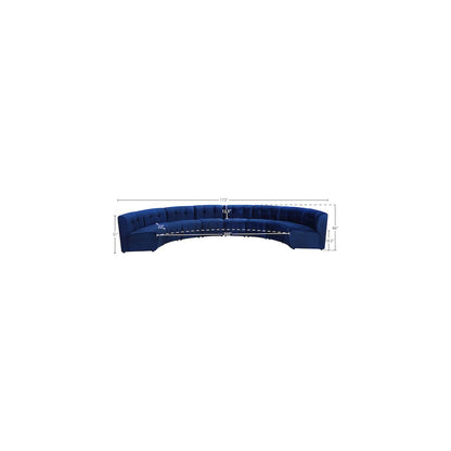 Limitless Navy Velvet 8pc. Modular Sectional
