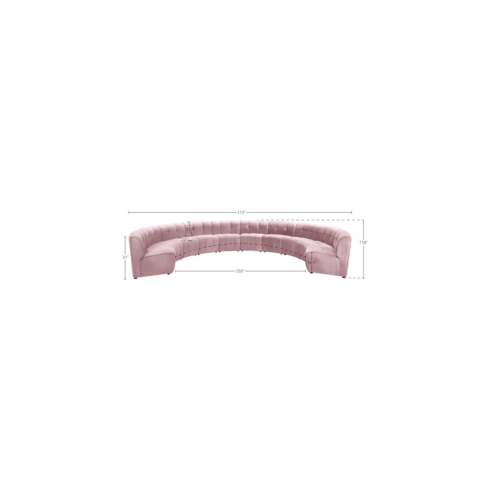 Limitless Pink Velvet 10pc. Modular Sectional