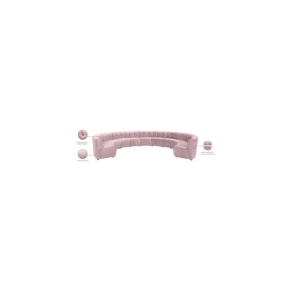 Limitless Pink Velvet 11pc. Modular Sectional