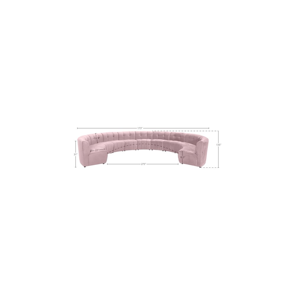 Limitless Pink Velvet 11pc. Modular Sectional