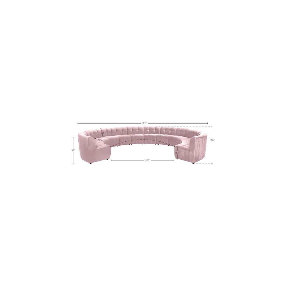 Limitless Pink Velvet 12pc. Modular Sectional