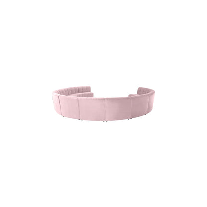 Limitless Pink Velvet 12pc. Modular Sectional