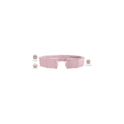 Limitless Pink Velvet 15pc. Modular Sectional
