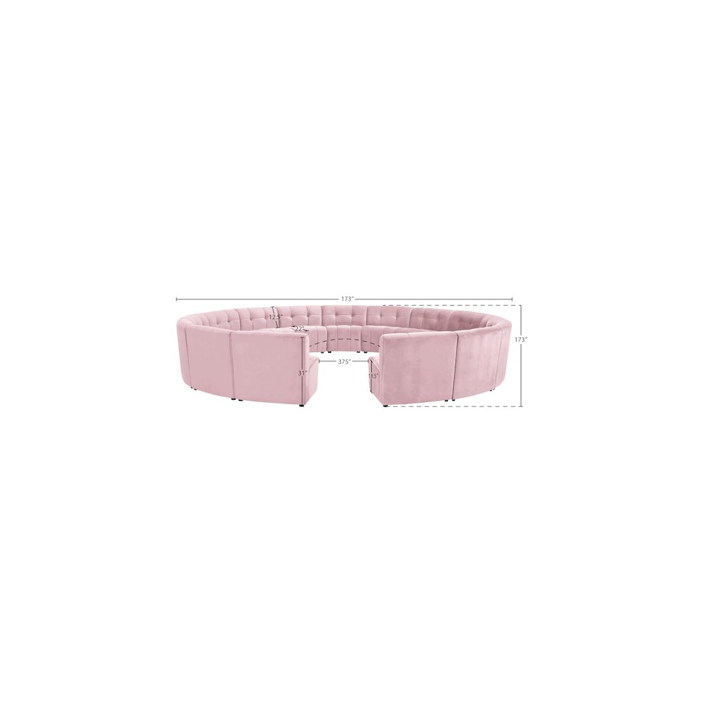 Limitless Pink Velvet 15pc. Modular Sectional
