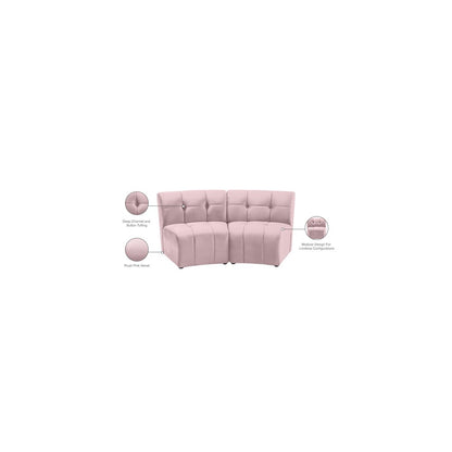 Limitless Pink Velvet 2pc. Modular Sectional