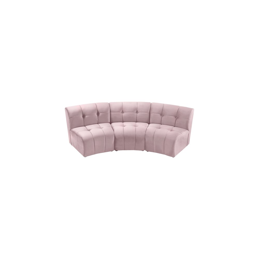 Limitless Pink Velvet 3pc. Modular Sectional