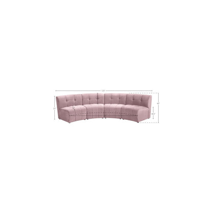 Limitless Pink Velvet 4pc. Modular Sectional