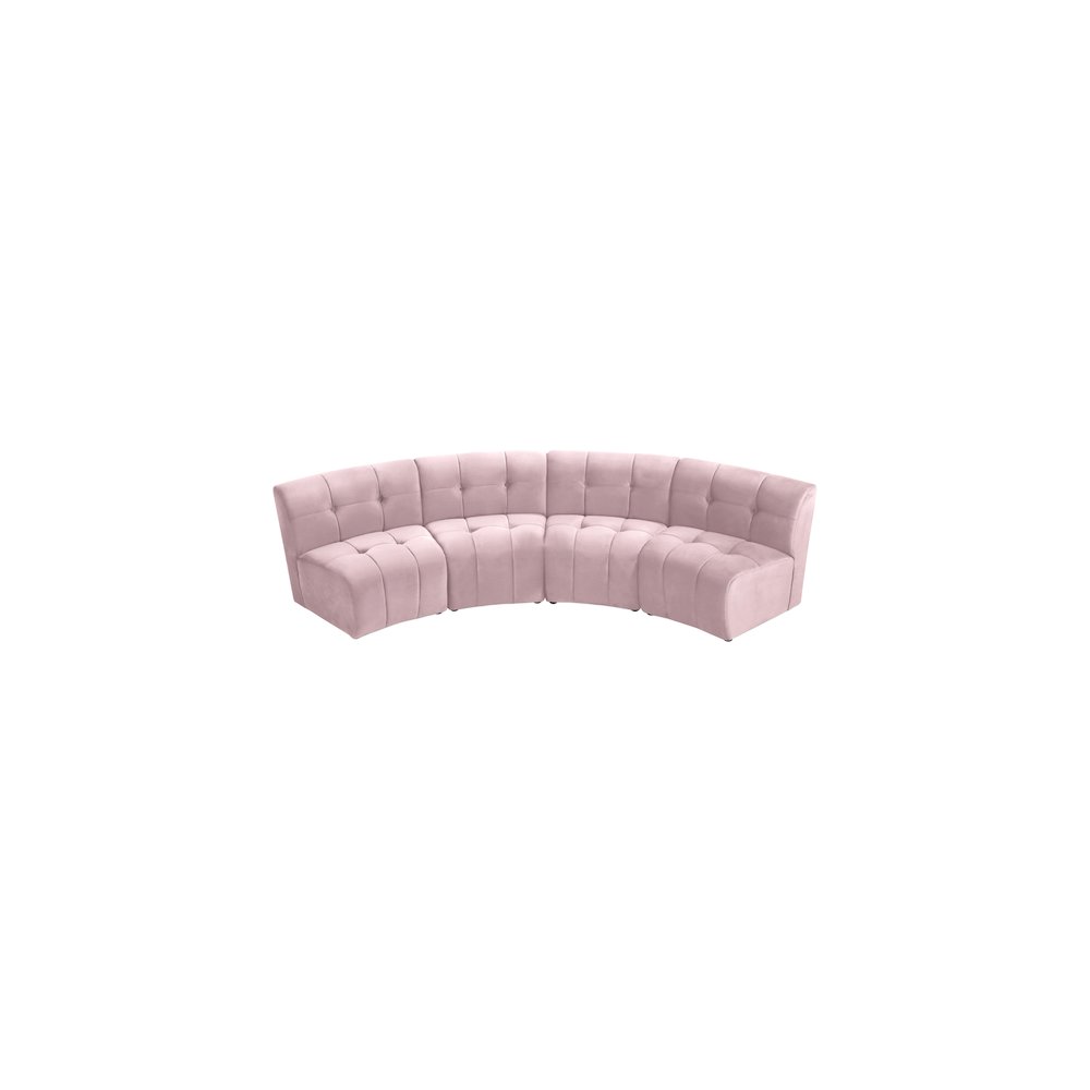 Limitless Pink Velvet 4pc. Modular Sectional