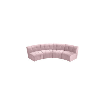 Limitless Pink Velvet 4pc. Modular Sectional
