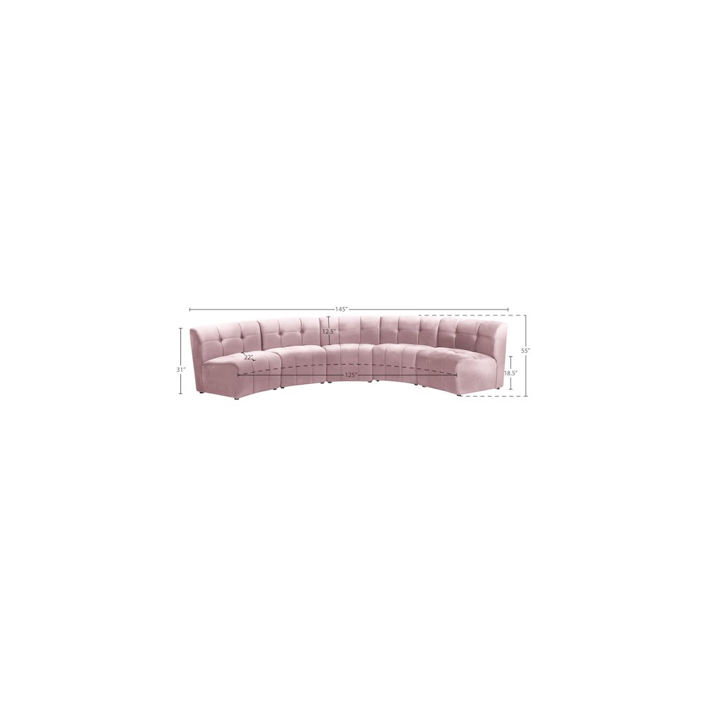 Limitless Pink Velvet 5pc. Modular Sectional