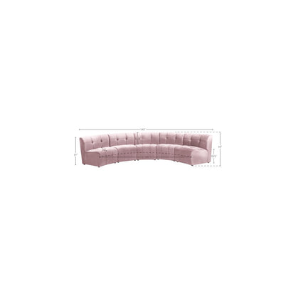 Limitless Pink Velvet 5pc. Modular Sectional