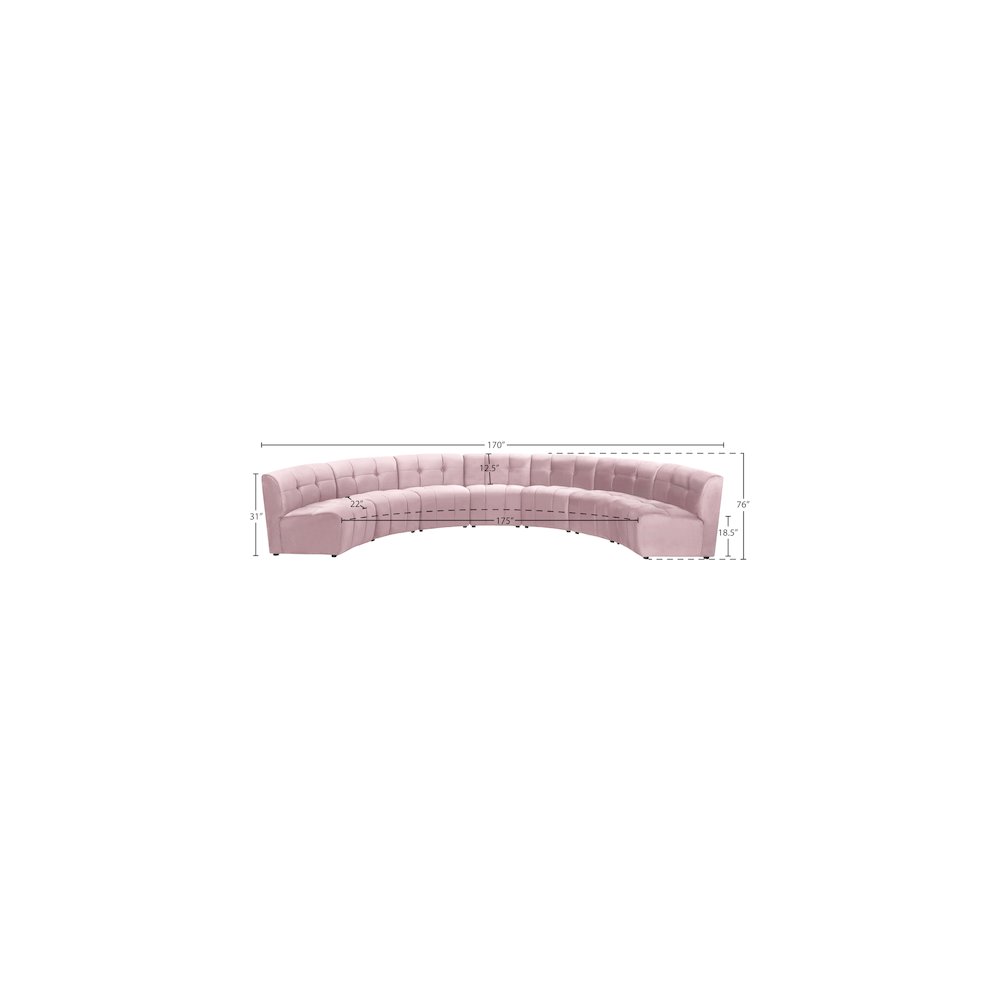 Limitless Pink Velvet 7pc. Modular Sectional