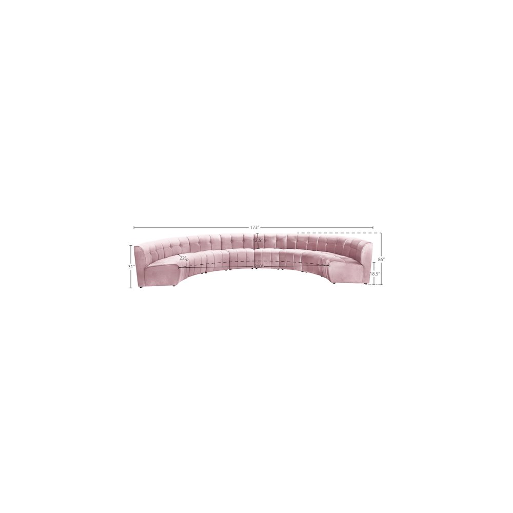 Limitless Pink Velvet 8pc. Modular Sectional