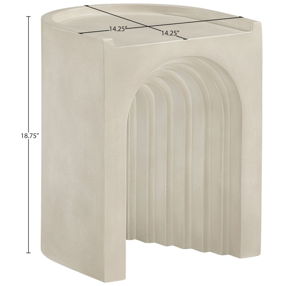 Avenda Beige Concrete Indoor/Outdoor End Table