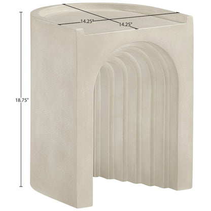 Avenda Beige Concrete Indoor/Outdoor End Table