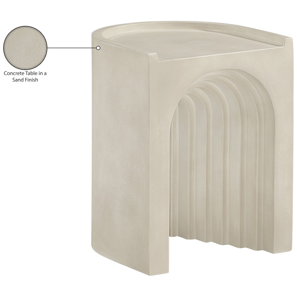 Avenda Beige Concrete Indoor/Outdoor End Table