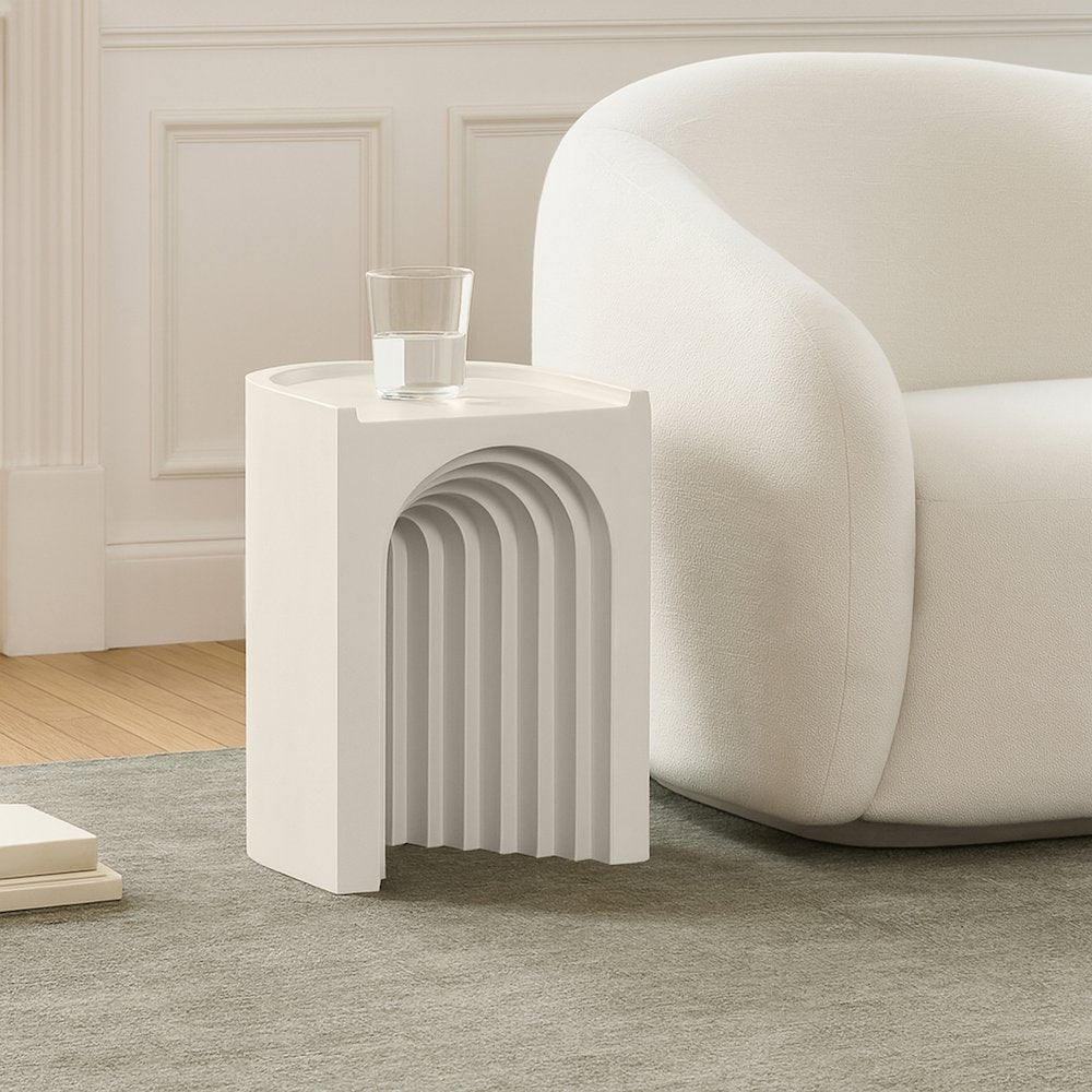 Avenda Taupe Concrete Indoor/Outdoor End Table