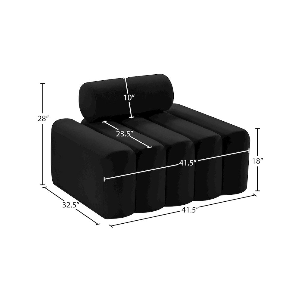 Melody Black Velvet Chair