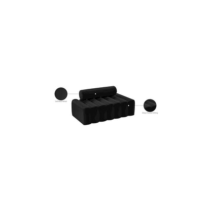 Melody Black Velvet Loveseat