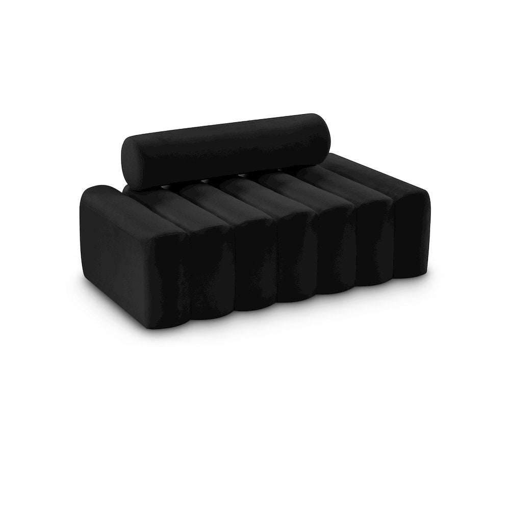 Melody Black Velvet Loveseat