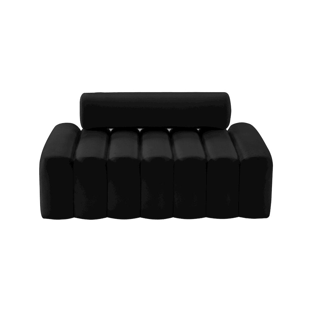 Melody Black Velvet Loveseat