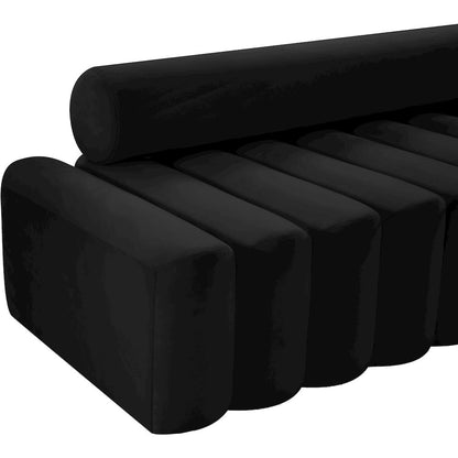 Melody Black Velvet Loveseat