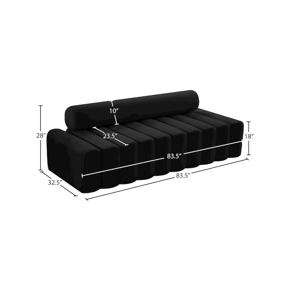 Melody Black Velvet Sofa