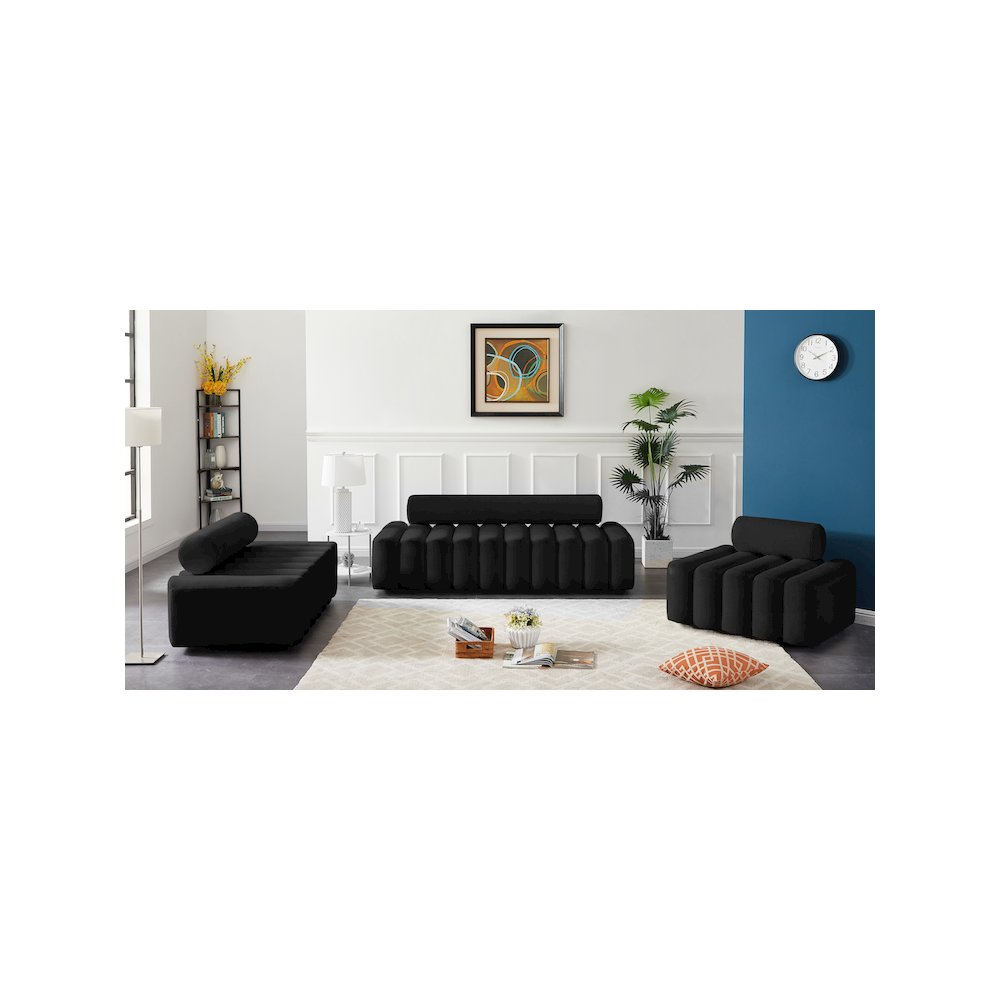 Melody Black Velvet Sofa