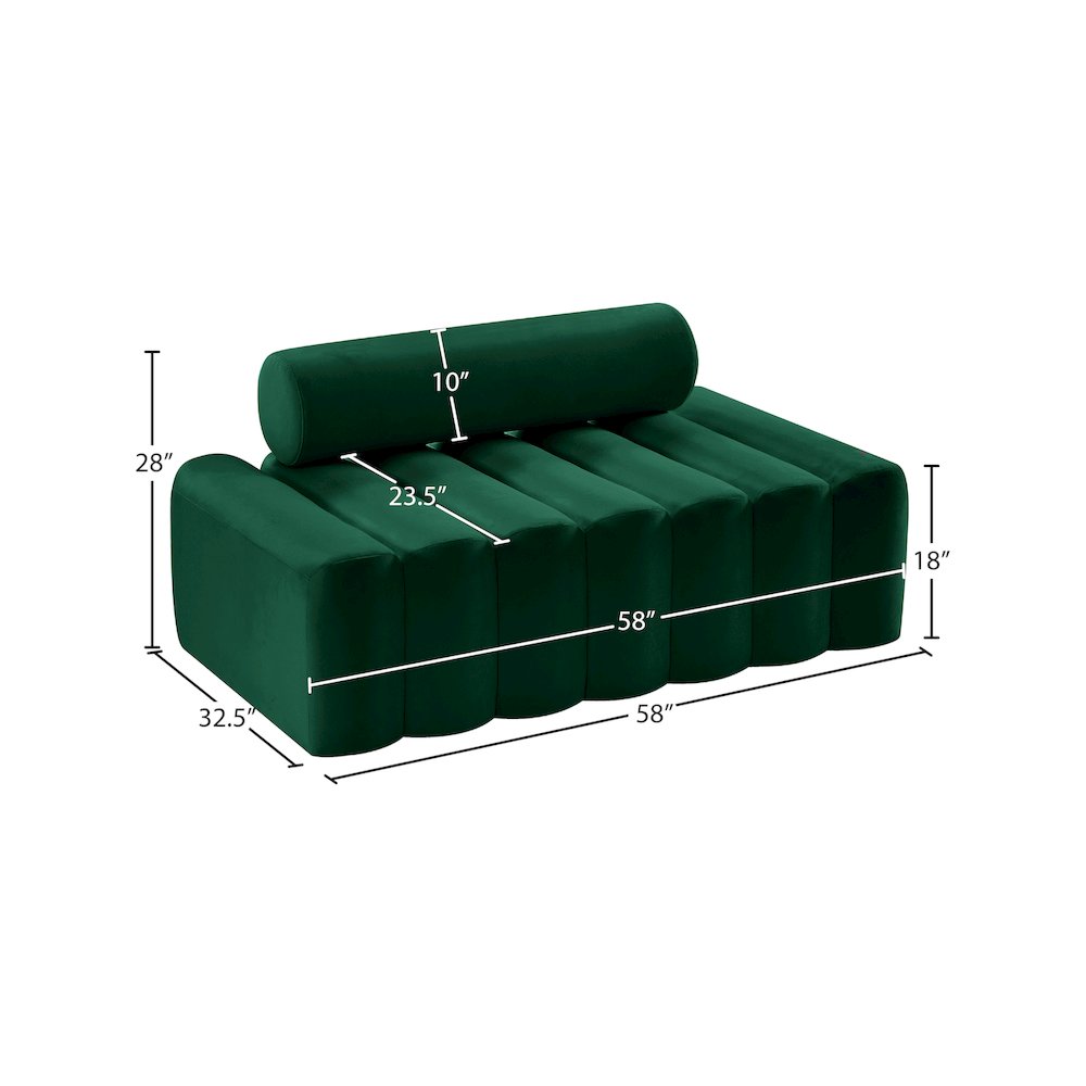 Melody Green Velvet Loveseat
