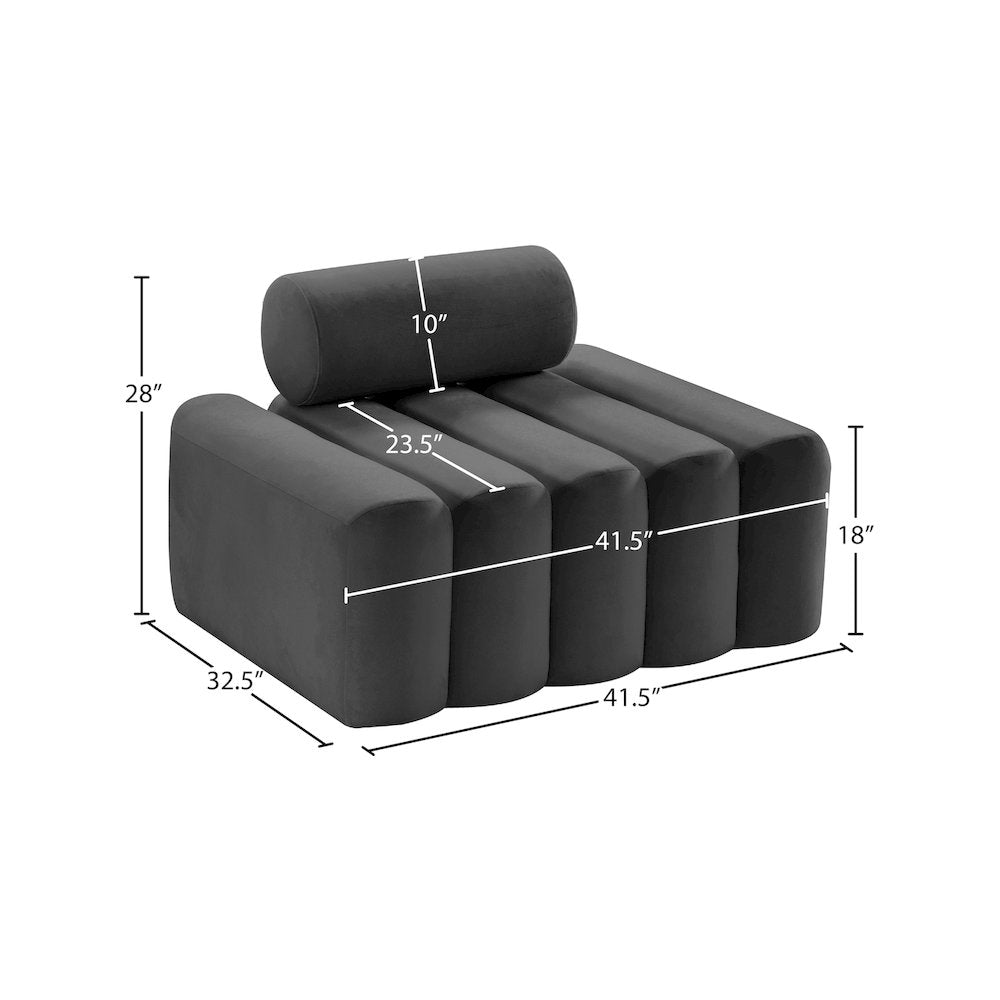 Melody Grey Velvet Chair