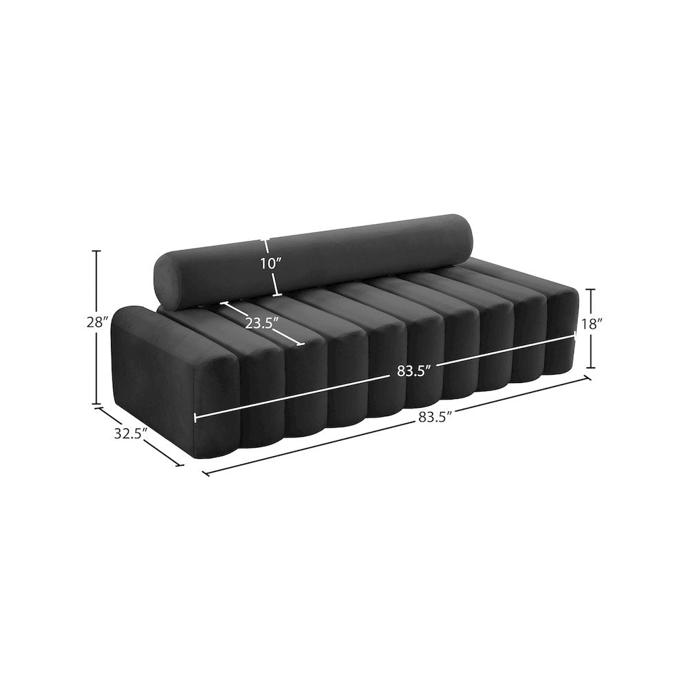 Melody Grey Velvet Sofa