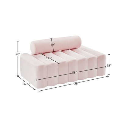 Melody Pink Velvet Loveseat