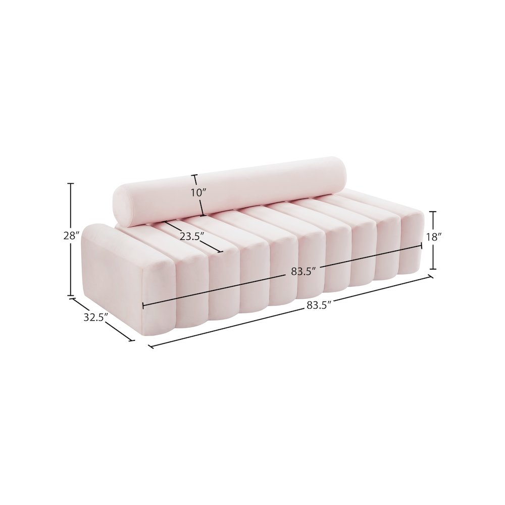 Melody Pink Velvet Sofa
