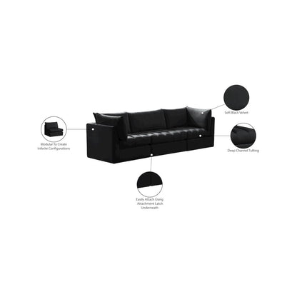 Jacob Black Velvet Modular Sofa