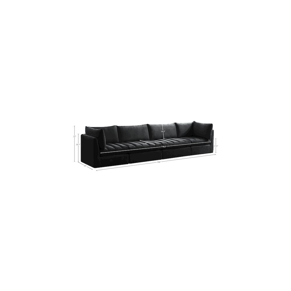 Jacob Black Velvet Modular Sofa