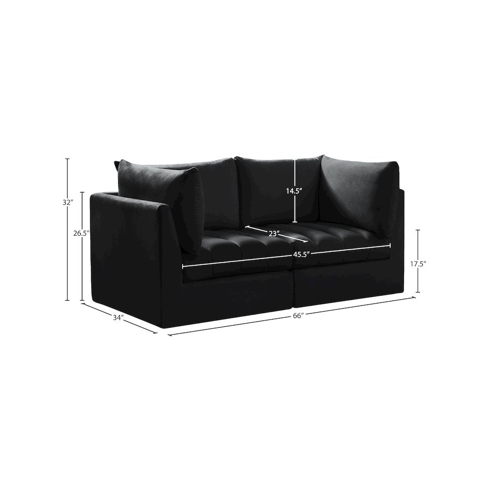 Jacob Black Velvet Modular Sofa
