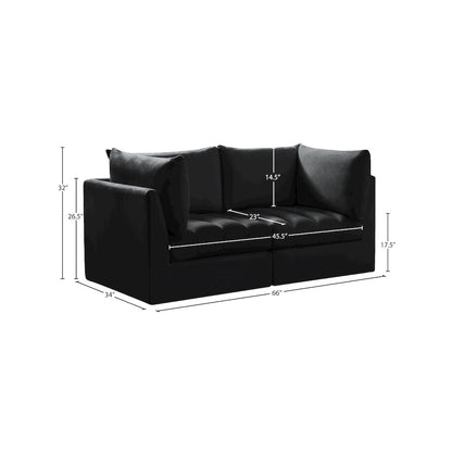 Jacob Black Velvet Modular Sofa